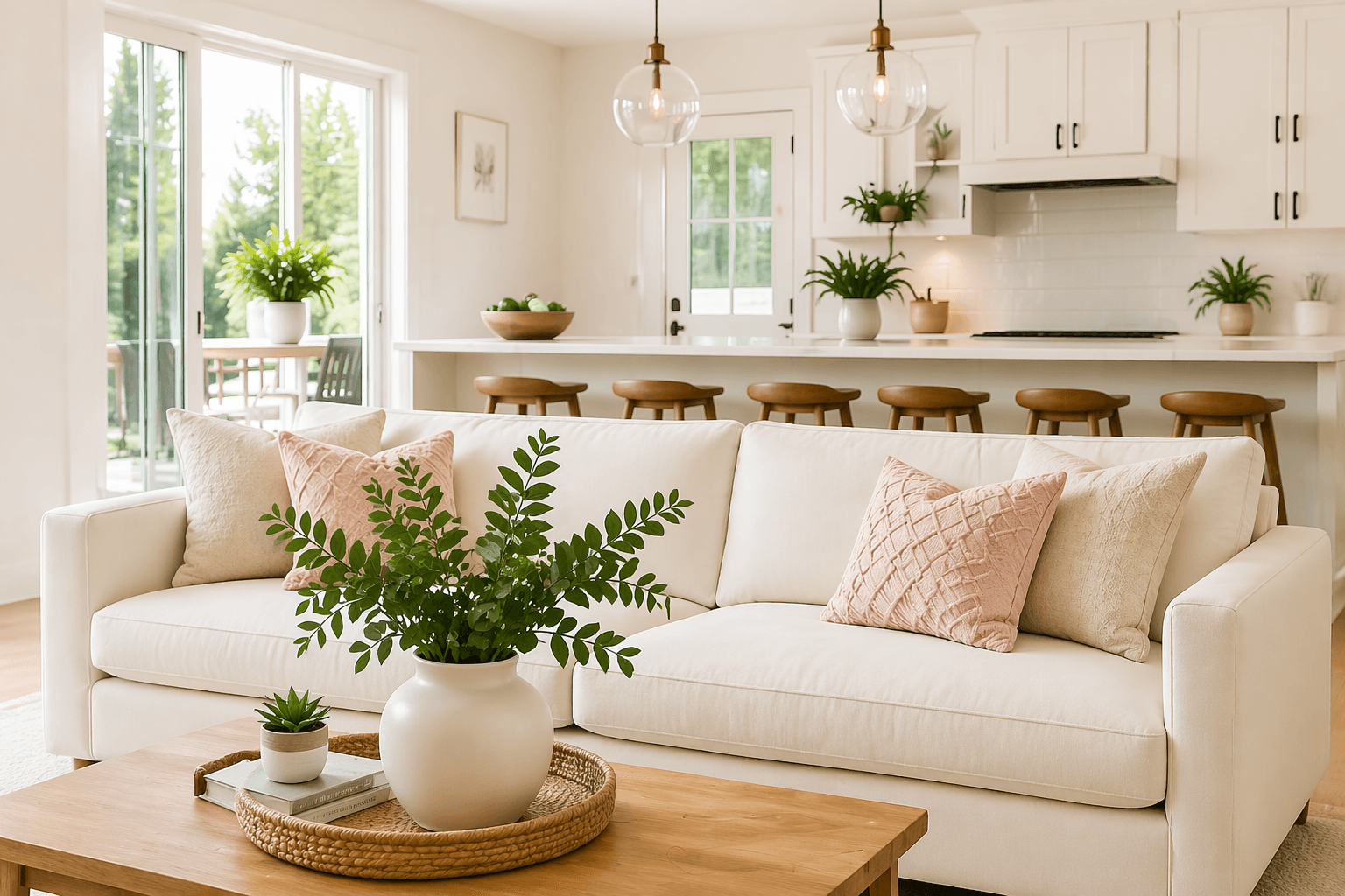 Professionally cleaned living room in Southern Utah home